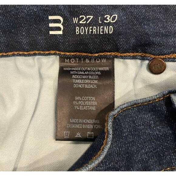 Mott & Bow Mid Rise Boyfriend Jeans Dark Wash Size 27 x 30 - Picture 4 of 5